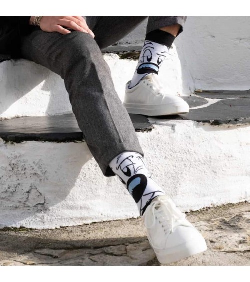 Calze Idefix - Calzini neri Asterix e Obelix Label Chaussette calze da uomo per donna divertenti simpatici particolari