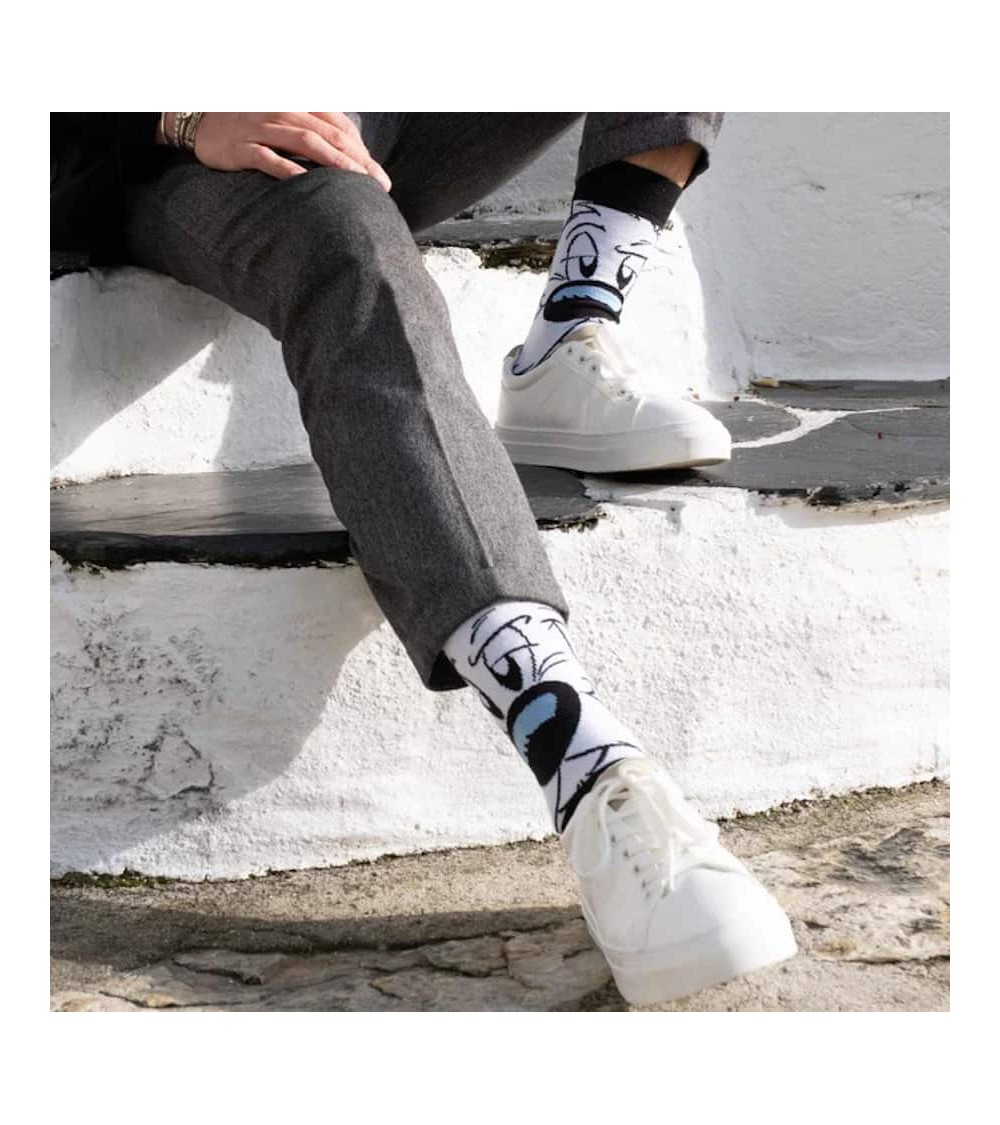 Calze Idefix - Calzini neri Asterix e Obelix Label Chaussette calze da uomo per donna divertenti simpatici particolari