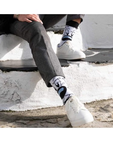 Idefix - Schwarze Lustige Socken Asterix und Obelix Label Chaussette socke kuschelsocken für damen lustig herren farbige cool...