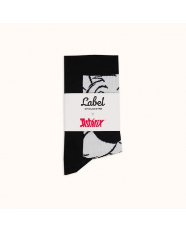 Idefix - Asterix and Obelix black fun socks Label Chaussette funny crazy cute cool best pop socks for women men