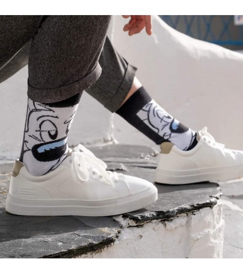 Idefix - Chaussettes noires Asterix et Obelix Label Chaussette jolies pour femme originales pour homme chausset rigolotes dro...
