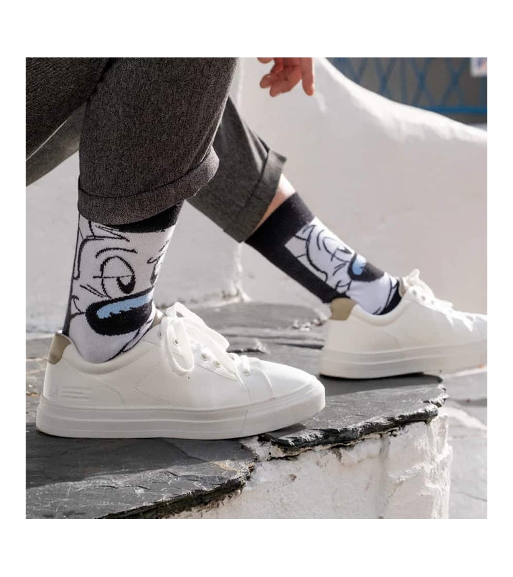 Calze Idefix - Calzini neri Asterix e Obelix Label Chaussette calze da uomo per donna divertenti simpatici particolari