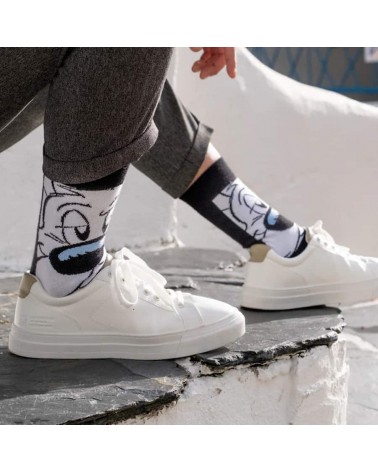 Idefix - Schwarze Lustige Socken Asterix und Obelix Label Chaussette socke kuschelsocken für damen lustig herren farbige cool...