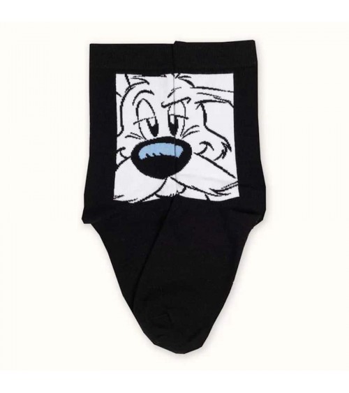 Idefix - Asterix and Obelix black fun socks Label Chaussette funny crazy cute cool best pop socks for women men