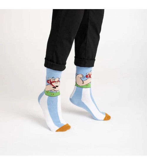 Obelix - Lustige Socken Asterix und Obelix Label Chaussette socke kuschelsocken für damen lustig herren farbige coole socken