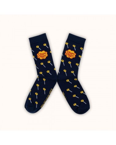 Chupa Chups - Lustige Blaue Socken aus Baumwolle Label Chaussette socke kuschelsocken für damen lustig herren farbige coole s...