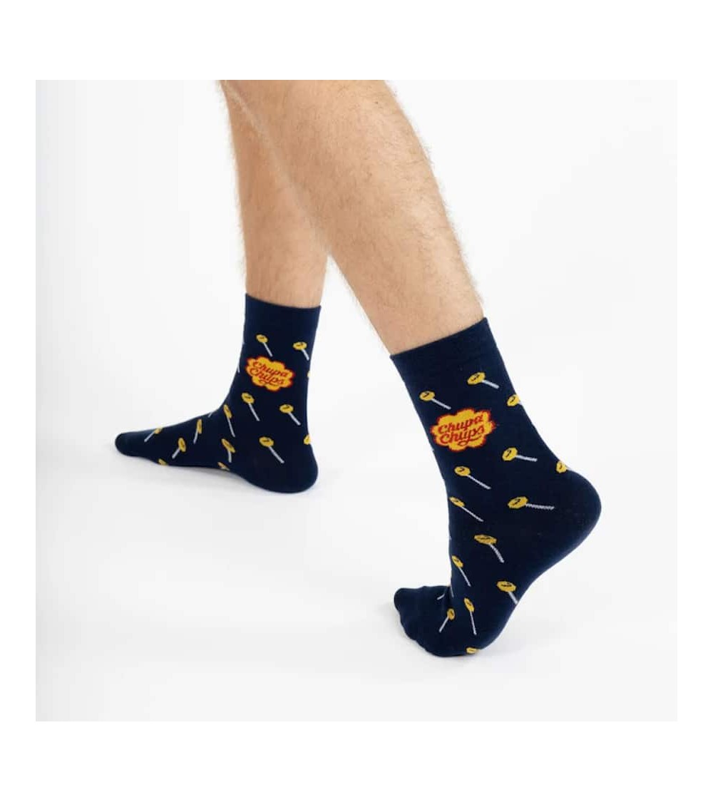 Chupa Chups - Chaussettes bleues en coton Label Chaussette jolies pour femme originales pour homme chausset rigolotes drole S...