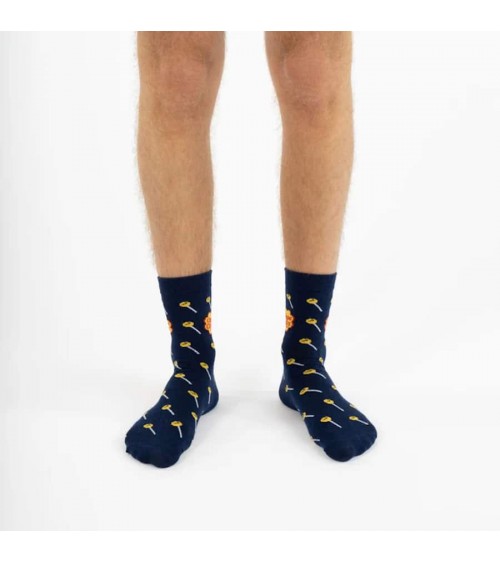 Chupa Chups - Lustige Blaue Socken aus Baumwolle Label Chaussette socke kuschelsocken für damen lustig herren farbige coole s...