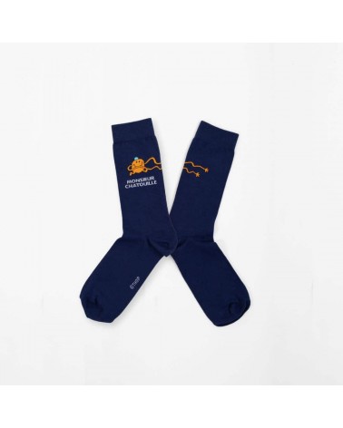 Monsieur Chatouille - Chaussettes Monsieur Madame Label Chaussette jolies pour femme originales pour homme chausset rigolotes...