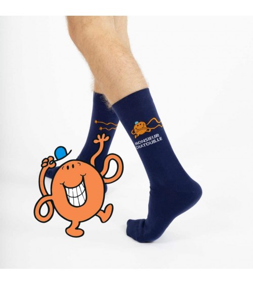 Monsieur Chatouille (Mr. Kitzel) - Mr. Men and Little Miss Socken Label Chaussette socke kuschelsocken für damen lustig herre...
