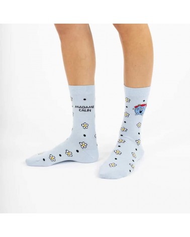 Piccola signorina Risate - Calzini originali da donna Label Chaussette calze da uomo per donna divertenti simpatici particolari