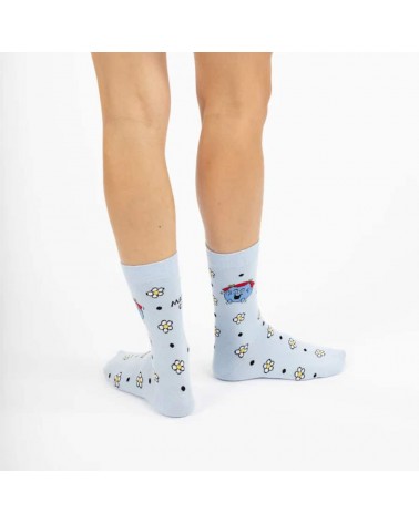 Piccola signorina Risate - Calzini originali da donna Label Chaussette calze da uomo per donna divertenti simpatici particolari
