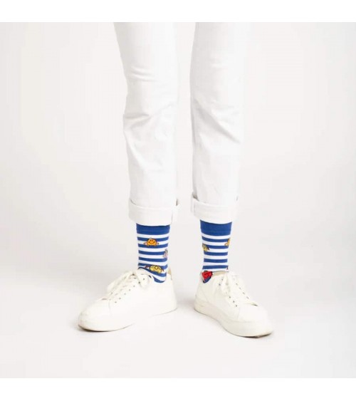 Mr. Men and Little Miss - Calze fantasia in cotone Label Chaussette calze da uomo per donna divertenti simpatici particolari