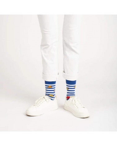 Mr. Men and Little Miss - Calze fantasia in cotone Label Chaussette calze da uomo per donna divertenti simpatici particolari