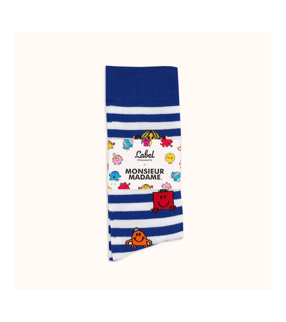 Monsieur Madame - Chaussettes drôles en coton Label Chaussette jolies pour femme originales pour homme chausset rigolotes dro...