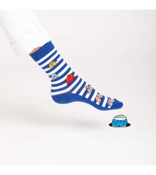 Mr. Men and Little Miss - Calze fantasia in cotone Label Chaussette calze da uomo per donna divertenti simpatici particolari