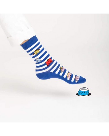 Mr. Men and Little Miss - Calze fantasia in cotone Label Chaussette calze da uomo per donna divertenti simpatici particolari