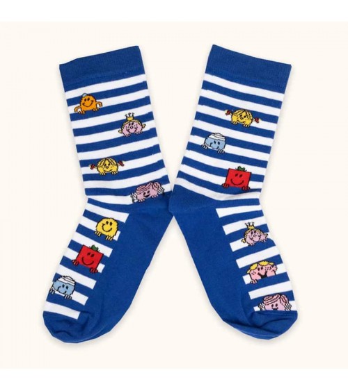 Mr. Men and Little Miss - Calze fantasia in cotone Label Chaussette calze da uomo per donna divertenti simpatici particolari