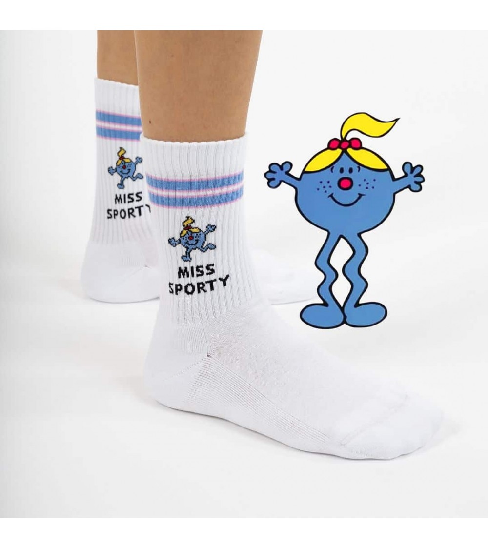 Miss Sporty - Chaussettes de sport blanches pour femme Label Chaussette jolies pour femme originales pour homme chausset rigo...