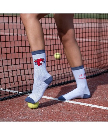 Oh La Vache ! - La vache qui rit socks - Blue Label Chaussette funny crazy cute cool best pop socks for women men
