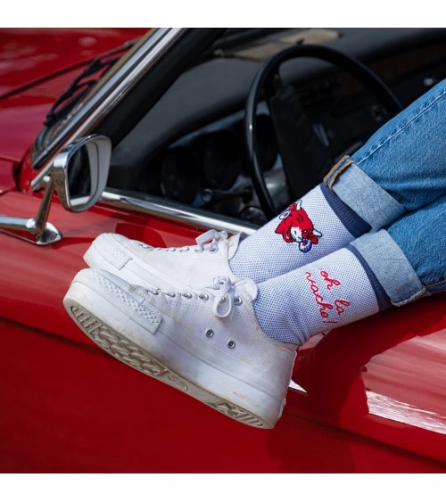 Oh La Vache ! - Calze La vache qui rit - Blu Label Chaussette calze da uomo per donna divertenti simpatici particolari