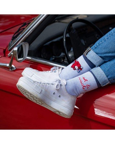 Oh La Vache ! - Calze La vache qui rit - Blu Label Chaussette calze da uomo per donna divertenti simpatici particolari