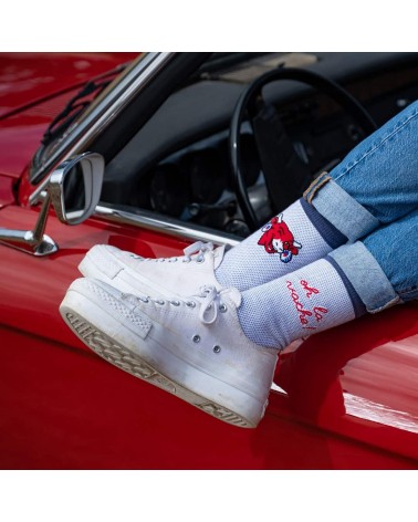 Oh La Vache ! - Lustige Socken La vache qui rit - Blau Label Chaussette socke kuschelsocken für damen lustig herren farbige c...