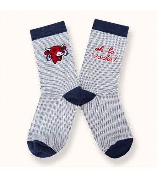 Oh La Vache ! - Calze La vache qui rit - Blu Label Chaussette calze da uomo per donna divertenti simpatici particolari