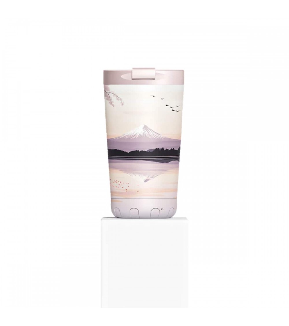 Sunset Lake - Mug Isotherme IZY Bottles gourde sport metal d eau aluminium thé design