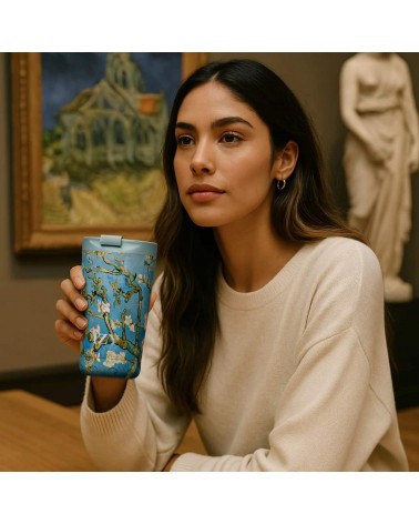 Almond Blossom by Vincent van Gogh - Thermos coffee Mug IZY Bottles best water bottle