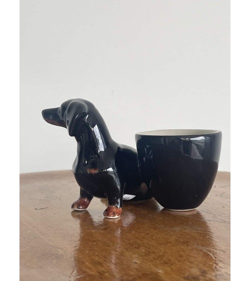 Dachshund - Eggcup Quail Ceramics cute egg cup holder