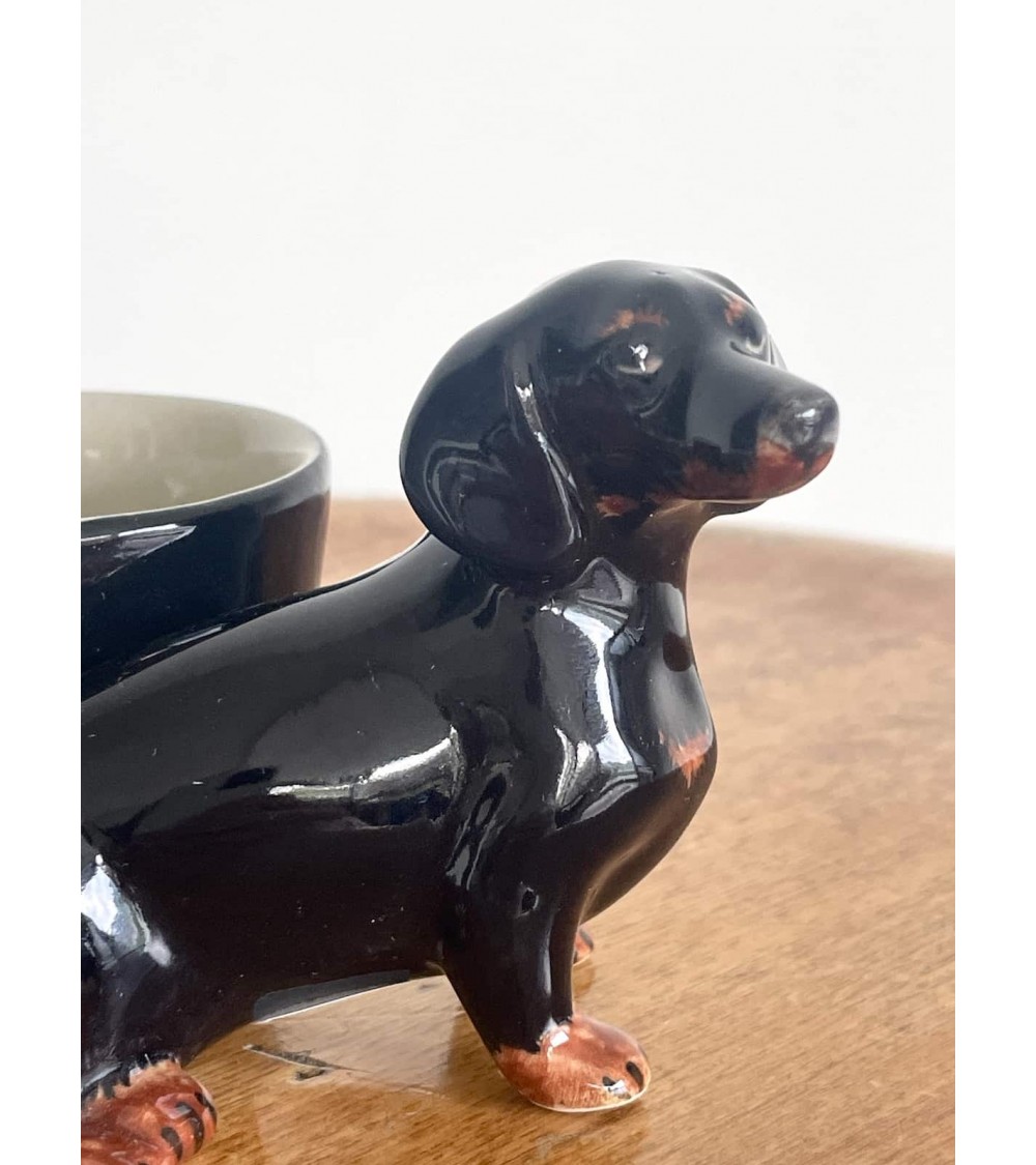 Poivriere Et Saliere Set Salière Poivrière Teckel - Kit 5 Pièces Céramique Avec Coquetiers Cadeau Original Sel Et Poivre Design