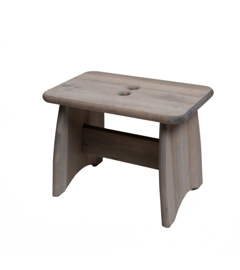 PALLI Alder Grey Oiled - Wooden Stool, Step Stool, Step Ladder EcoFurn