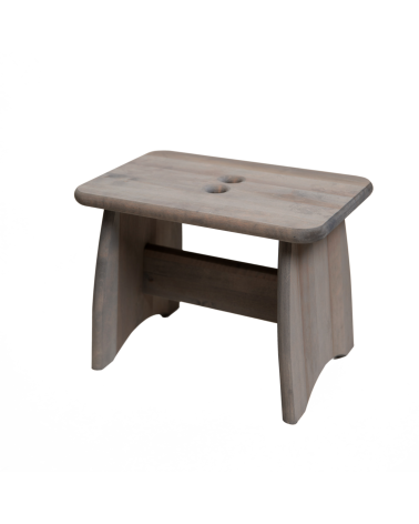 PALLI Alder Grey Oiled - Wooden Stool, Step Stool, Step Ladder EcoFurn