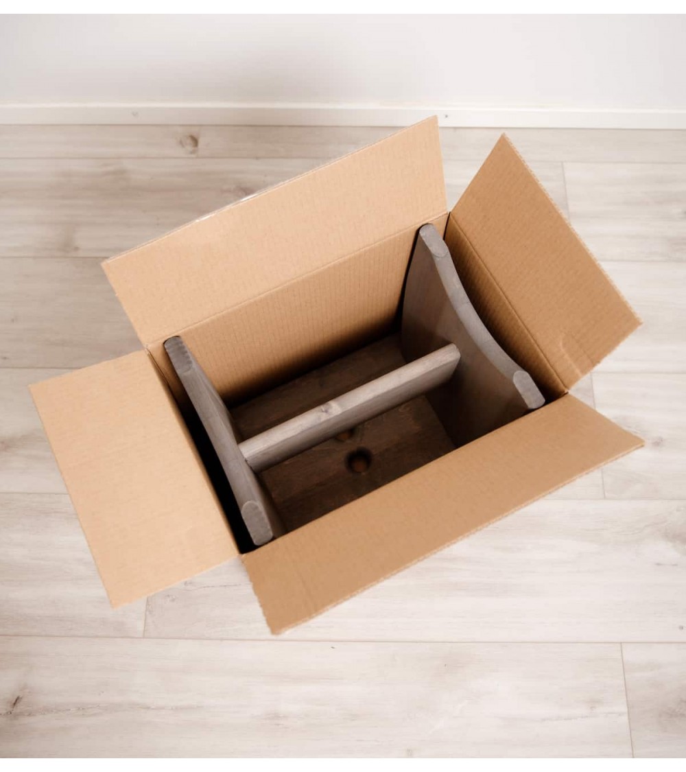 PALLI Ontano Nero oliato - Sgabello in legno, Scaletta EcoFurn