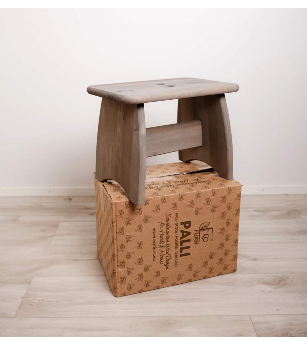 PALLI Ontano Nero oliato - Sgabello in legno, Scaletta EcoFurn