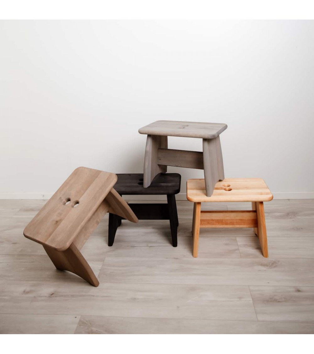 PALLI Ontano Nero oliato - Sgabello in legno, Scaletta EcoFurn