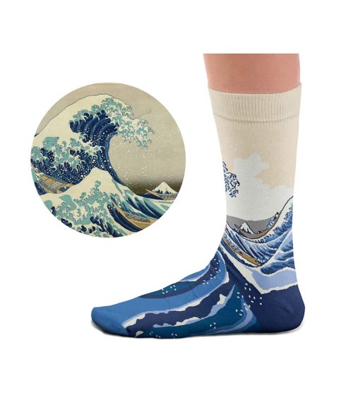 Hokusai, La grande onda di Kanagawa - Calze opere d'arte
