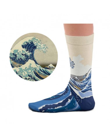 Die große Welle vor Kanagawa - Kunstsocken, Spezielle Socken Sock Affairs socke kuschelsocken für damen lustig herren farbige...