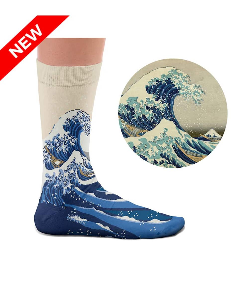 Die große Welle vor Kanagawa - Kunstsocken, Spezielle Socken Sock Affairs socke kuschelsocken für damen lustig herren farbige...