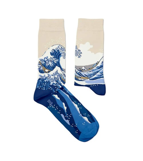 Die große Welle vor Kanagawa - Kunstsocken, Spezielle Socken Sock Affairs socke kuschelsocken für damen lustig herren farbige...