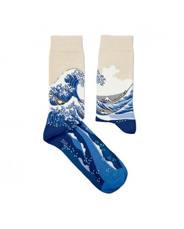 Die große Welle vor Kanagawa - Kunstsocken, Spezielle Socken Sock Affairs socke kuschelsocken für damen lustig herren farbige...