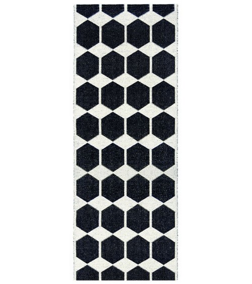 Tapis Vinyle - ANNA Noir Brita Sweden tapis scandinave en vinyle lavable en machine de cuisine exterieur salon couloir