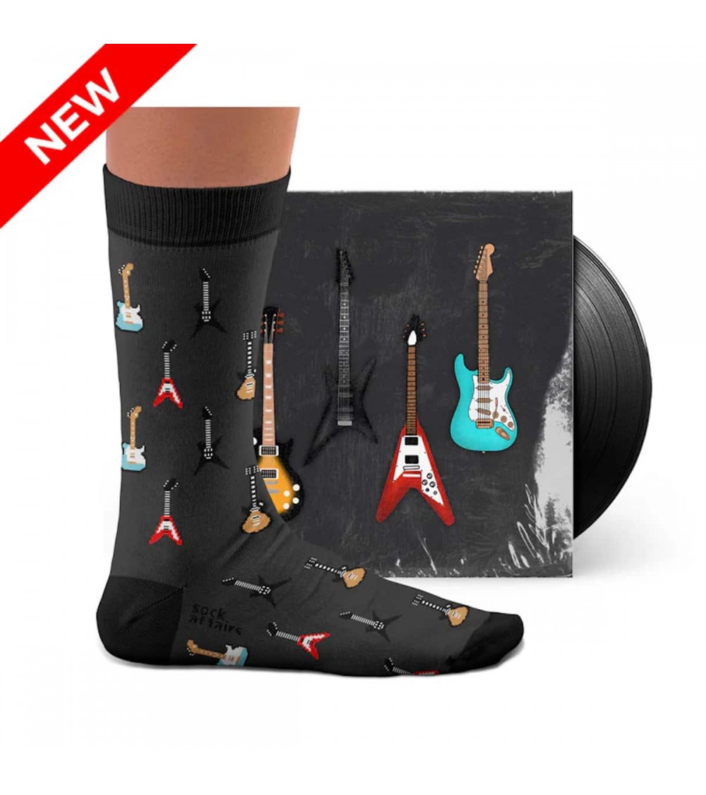Six-String - Chaussettes à motifs Guitare Sock Affairs jolies pour femme originales pour homme chausset rigolotes drole Suisse