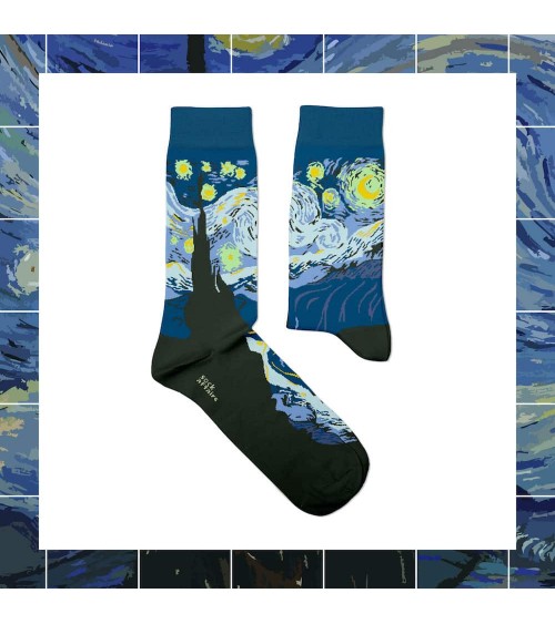 La nuit étoilée - Chaussettes van Gogh Sock Affairs jolies pour femme originales pour homme chausset rigolotes drole Suisse