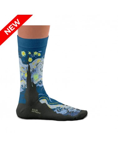 La nuit étoilée - Chaussettes van Gogh Sock Affairs jolies pour femme originales pour homme chausset rigolotes drole Suisse