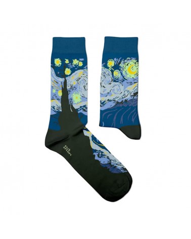 La nuit étoilée - Chaussettes van Gogh Sock Affairs jolies pour femme originales pour homme chausset rigolotes drole Suisse