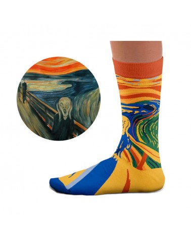 Edvard Munch, Le Cri - Chaussettes originales en coton Sock Affairs jolies pour femme originales pour homme chausset rigolote...