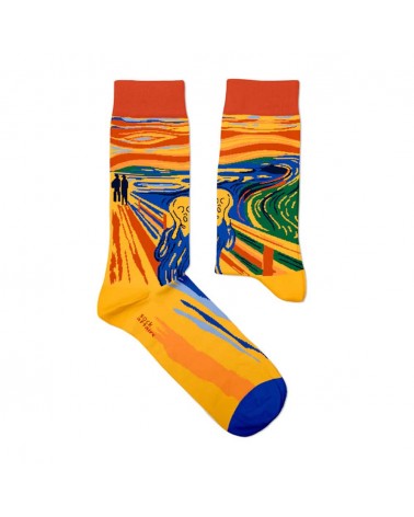 Edvard Munch, Le Cri - Chaussettes originales en coton Sock Affairs jolies pour femme originales pour homme chausset rigolote...