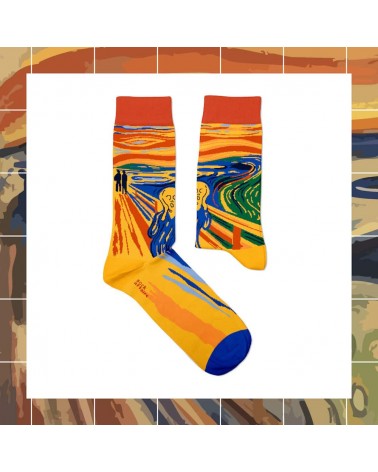 Edvard Munch, Der Schrei - Kunstsocken, Socken mit Motiv Sock Affairs socke kuschelsocken für damen lustig herren farbige coo...